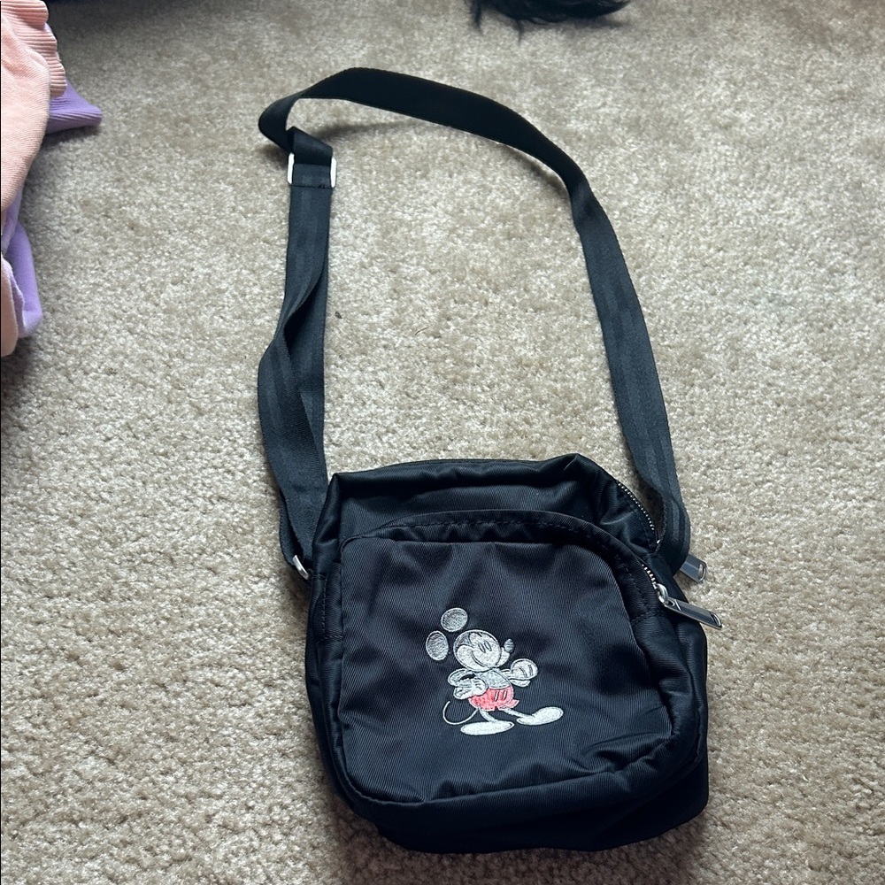 Disney Black Messenger Bag with Skull Design